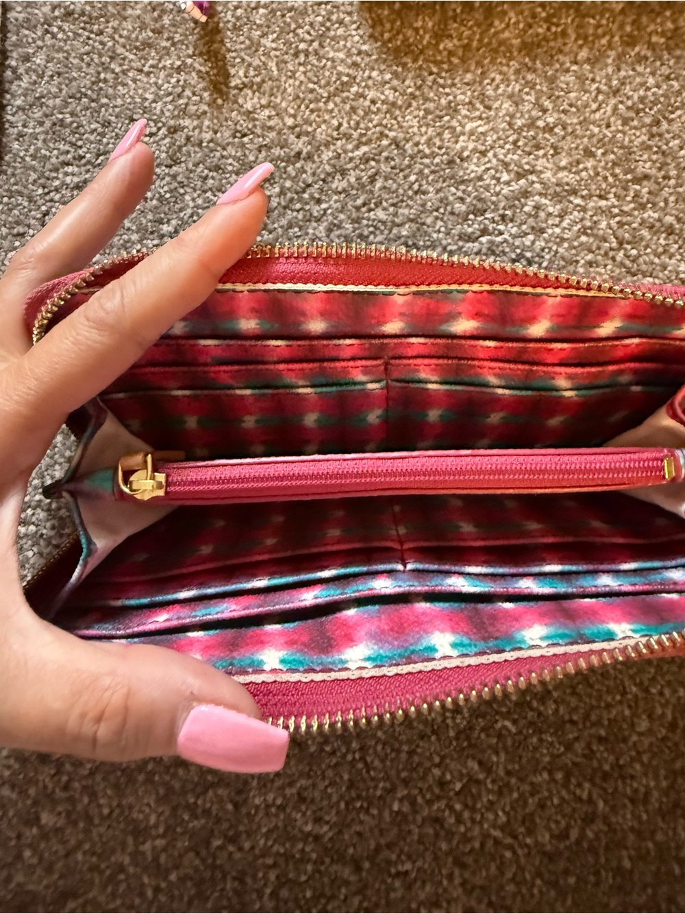 Tory Burch Pink Pink Multicolor Zip Around Wallet Project/Rehab - Picture 2 of 10